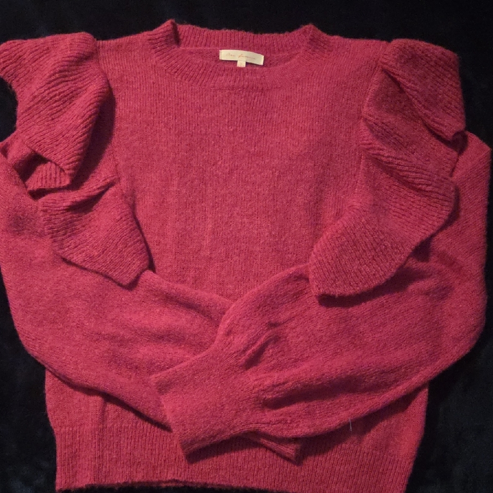 Ruffled Pink Sweater.
